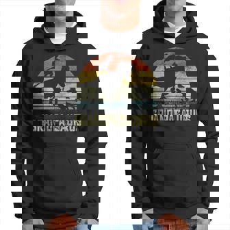 Grandpa Saurus T Rex Dinosaur Grandpa 3 Kids Family Matching Hoodie - Thegiftio UK