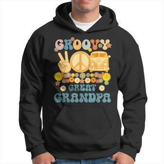 Groovy Great Grandpa Retro Matching Family Baby Shower Hoodie - Thegiftio UK