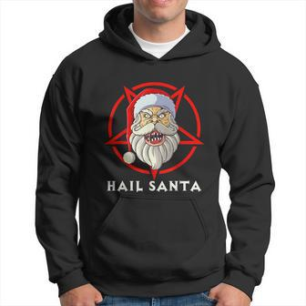 Hail Santa Christmas Satanism Atheist Satan Heavy Metal Xmas Men Hoodie - Thegiftio UK