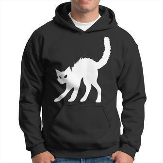 Halloween Black Cat White Version Design Men Hoodie Graphic Print Hooded Sweatshirt - Seseable