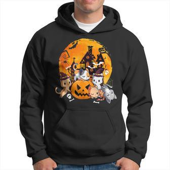 Halloween Cats Anime Cat Kawaii Neko Pumpkin Cat Lover Witch V9 Men Hoodie - Thegiftio UK