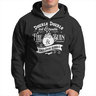 Halloween Double Double Toil And Trouble White Men Hoodie Graphic Print Hooded Sweatshirt - Seseable