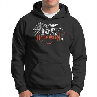 Halloween Funny Happy Halloween Orange And White Men Hoodie Graphic Print Hooded Sweatshirt - Seseable