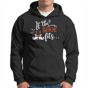 Halloween If The Shoe Fits For You Orange And White Men Hoodie Graphic Print Hooded Sweatshirt - Seseable