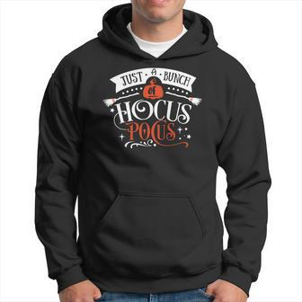 Halloween Just A Bunch Of Hocus Pocus Orange And White Men Hoodie Graphic Print Hooded Sweatshirt - Seseable