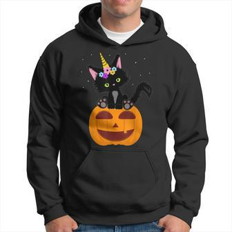 Halloween Unicorn Cat Black Pumpkin Scary Costume Girls Kids Hoodie - Seseable