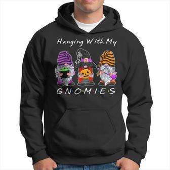 Hanging With My Gnomies Shirt Funny Gnome Halloween Friends Men Hoodie Graphic Print Hooded Sweatshirt - Thegiftio UK
