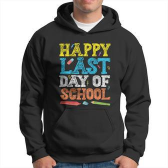 Happy Last Day Of School Funny Teacher Student Graduation Gift Graphic Design Printed Casual Daily Basic V3 Hoodie