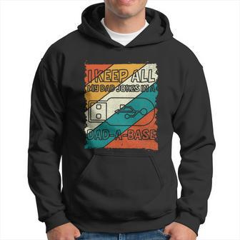 I Keep All My Dad Jokes In A Dadabase Vintage Father Day Gift Graphic Design Printed Casual Daily Basic V4 Hoodie - Thegiftio UK