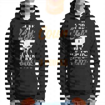 I Like Cows And Maybe 3 People Cow Animals Lover Farm Three Hoodie - Thegiftio UK