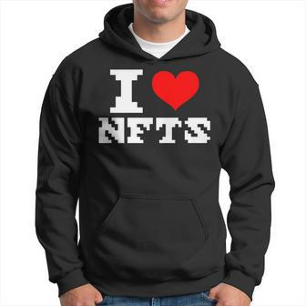 I Love Nfts Lover Red Heart Design For Nft Funny Hoodie - Thegiftio UK