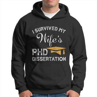 I Survived My Wifes Phd Dissertation For Husband Hoodie - Monsterry