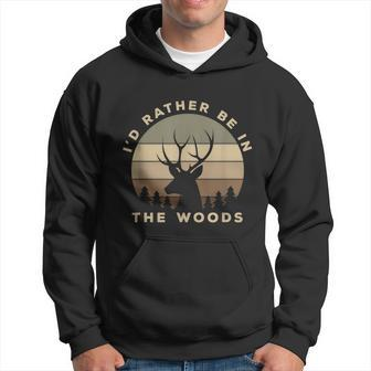Id Rather Be In The Woods Deer Hunting Graphic Design Printed Casual Daily Basic Men Hoodie - Thegiftio UK