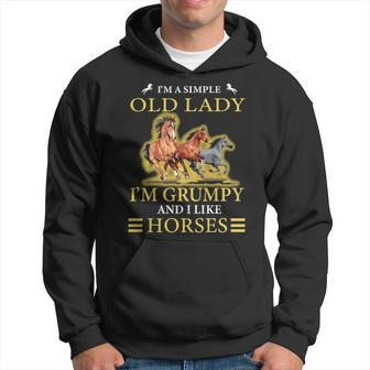 Im A Simple Old Lady Im Grumpy And I Like Horses Men Hoodie - Thegiftio UK