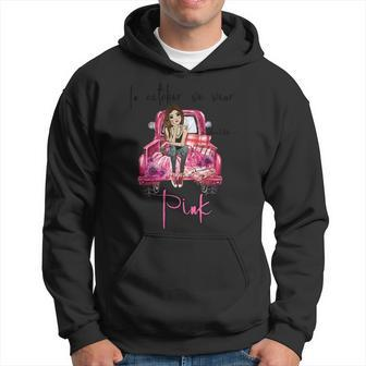 In October We Wear Pink Ribbon Truck Breast Cancer Hoodie - Seseable