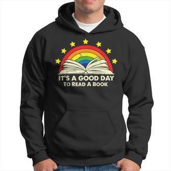 Its A Good Day To Read A Book Vintage Retro Rainbow Hoodie - Thegiftio UK