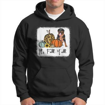 Its Fall Yall Yellow Rottweiler Dog Leopard Pumpkin Men Hoodie Graphic Print Hooded Sweatshirt - Thegiftio UK