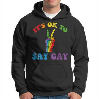 Its Ok To Say Gay - Florida Its Ok To Say Gay Lgbt Pride Men Hoodie Graphic Print Hooded Sweatshirt - Thegiftio UK
