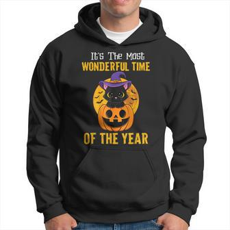 Its The Most Wonderful Time Of The Year Black Cat Halloween Hoodie - Thegiftio