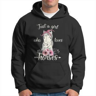 Just A Girl Who Loves Horses Cute Graphic Horse Men Hoodie - Thegiftio UK