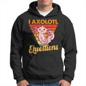Kawaii I Axolotl Questions Retro Cute Axolotl Anime Lover Men Hoodie - Thegiftio UK