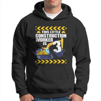 Kids 3 Year Old Construction Birthday Themed Party 3Rd Boy Hoodie - Thegiftio UK