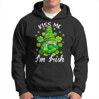 Kiss Me Im Irish Tie Dye Gnome St Patricks Day Men Hoodie Graphic Print Hooded Sweatshirt - Thegiftio UK