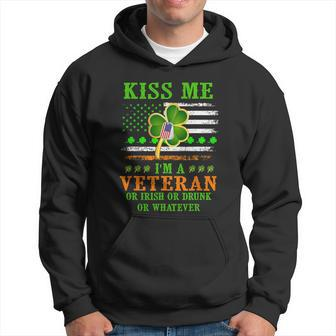 Kiss Me Im A Veteran Irish St Patricks Day Veteran Men Hoodie - Thegiftio UK