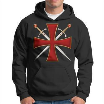 Knight Templar T Shirt-Cross And Sword Templar-Knight Templar Store Hoodie - Seseable