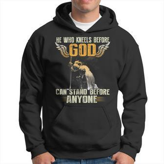 Knight Templar T Shirt - He Who Kneels Before God Can Stand Before Anyone - Knight Templar Store Hoodie | Seseable UK