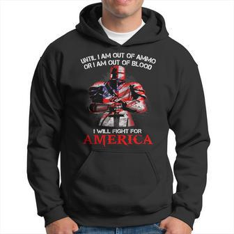 Knight Templar T Shirt - Until I Am Out Of Ammo Or I Am Out Of Blood I Will Fight For America - Knight Templar Store Hoodie - Seseable