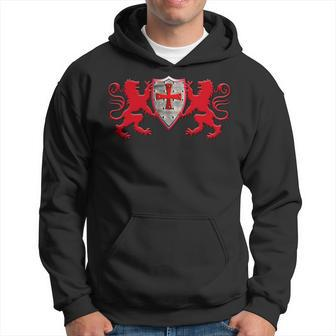 Knights Templar T Shirt - Two Lions And The Knights Shield Hoodie - Seseable