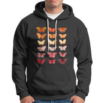 Lesbian Flag Color Butterfly Subtle Sapphic Pride Aesthetic Hoodie - Monsterry
