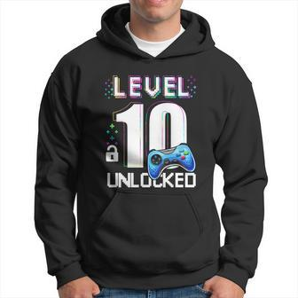Level 10 Unlocked Video Game 10Th Birthday Boy Gamer Hoodie