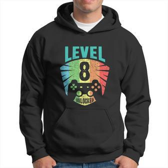 Level 8 Unlocked 8Th Birthday Boy Girl Gamer Level Hoodie - Thegiftio UK