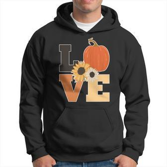 Love Autumn Floral Pumpkin Fall Season Men Hoodie