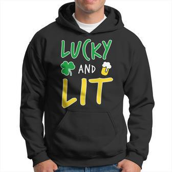 Lucky And Lit St Patricks Day Men Hoodie