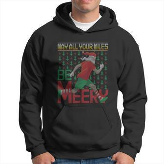 May All Your Miles Be Merry Running Ugly Christmas Sweater Hoodie - Thegiftio UK