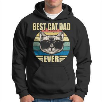 Mens Funny Vintage Cat Daddy Fathers Day Best Cat Dad Ever Men Hoodie - Thegiftio UK