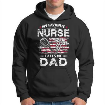 Mens My Favorite Nurse Calls Me Dad Fathers Day Gifts Papa Men Hoodie - Thegiftio UK