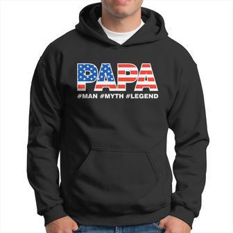 Mens Papa Man Myth Legend Dad Father Funny Fathers Day Hoodie - Thegiftio UK