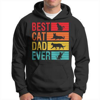 Mens Vintage Best Cat Dad Ever Retro Fathers Day Gift Cat Lovers Men Hoodie - Thegiftio UK