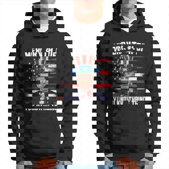 Merry Happy 4Th Of You Know The Thing Funny Biden Confused America Flag Hoodie - Thegiftio UK