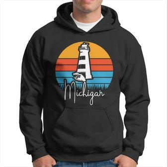 Michigan Great Lakes Lighthouse Beach Town Men Hoodie - Thegiftio UK