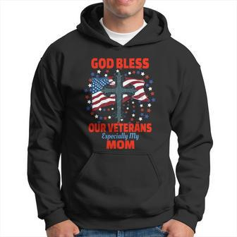 Military Veteran Mom For Proud Daughter Or Son Gift Graphic Design Printed Casual Daily Basic V2 Hoodie