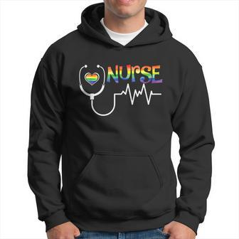 Nurse Rainbow Flag Lgbt Lgbtq Gay Lesbian Bi Pride Ally Hoodie - Thegiftio UK