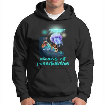 Oceans Of Possibilities Summer Reading 2022 Coral Jellyfish Men Hoodie Graphic Print Hooded Sweatshirt - Thegiftio UK