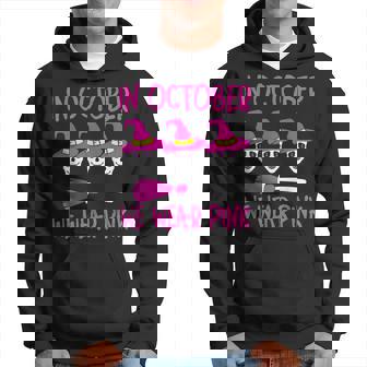 In October We Wear Pink Skull Halloween Breast Cancer Men Hoodie - Thegiftio
