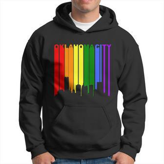Oklahoma City Oklahoma Lgbtq Gay Pride Rainbow Skyline Hoodie - Thegiftio UK