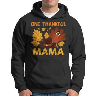 One Thankful Mama Autumn Fall Turkey Thanksgiving V4 Hoodie - Thegiftio UK